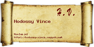 Hodossy Vince névjegykártya